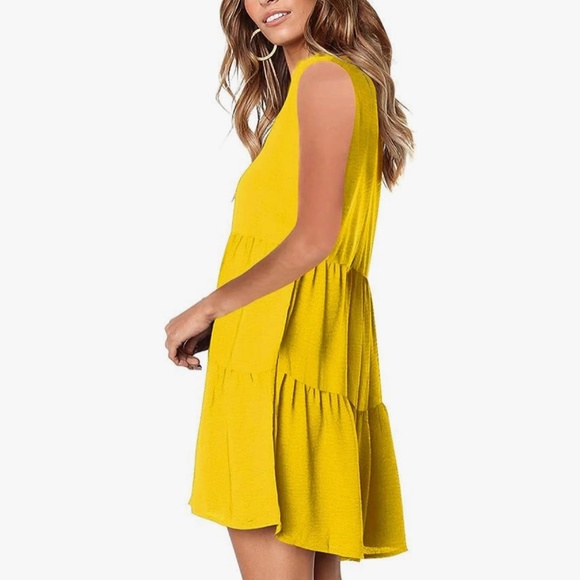 a new day Dresses & Skirts - Like New ! A New Day Bright Yellow 🍋 Tiered Dress Size M